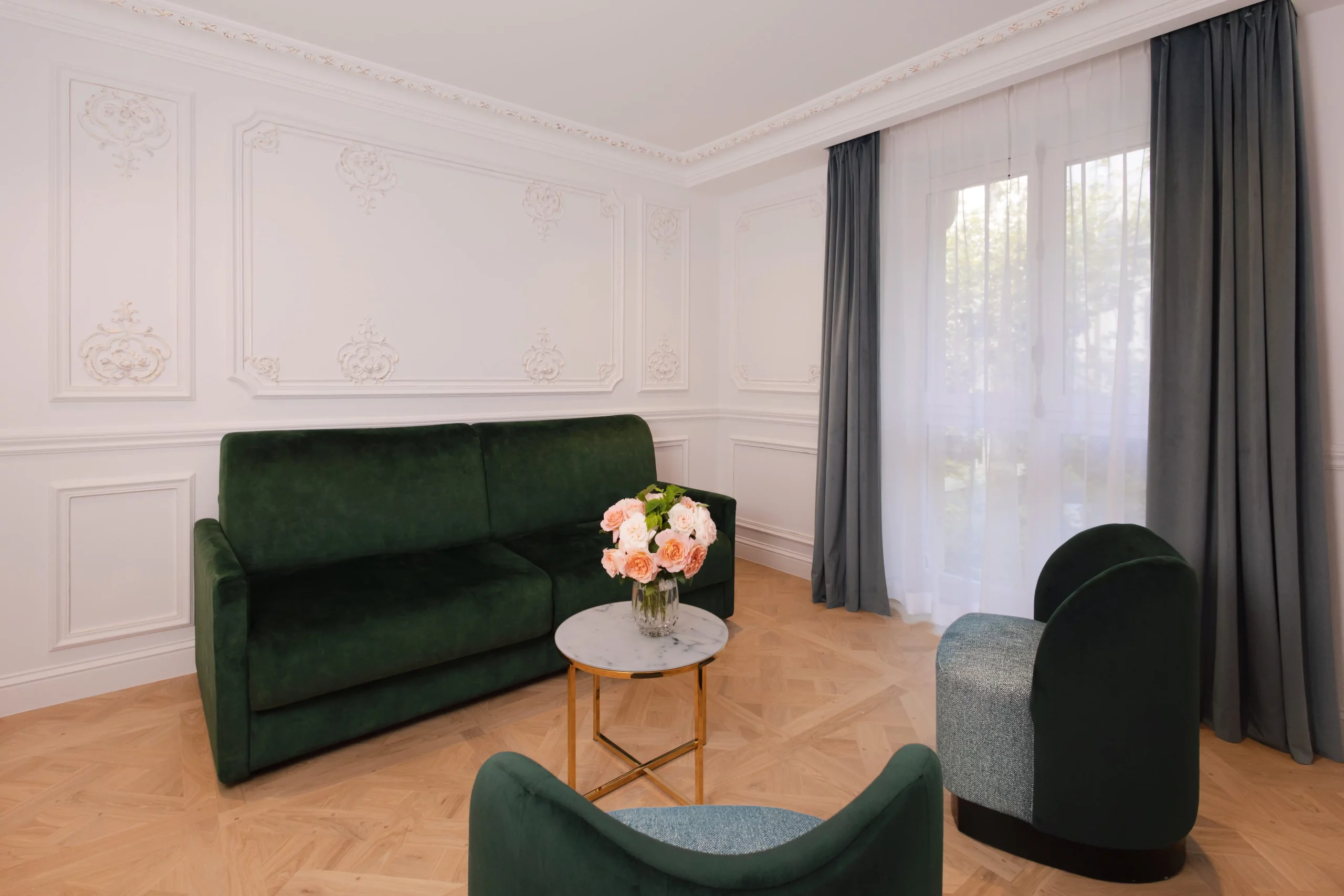 Salon appartement chic Paris 16